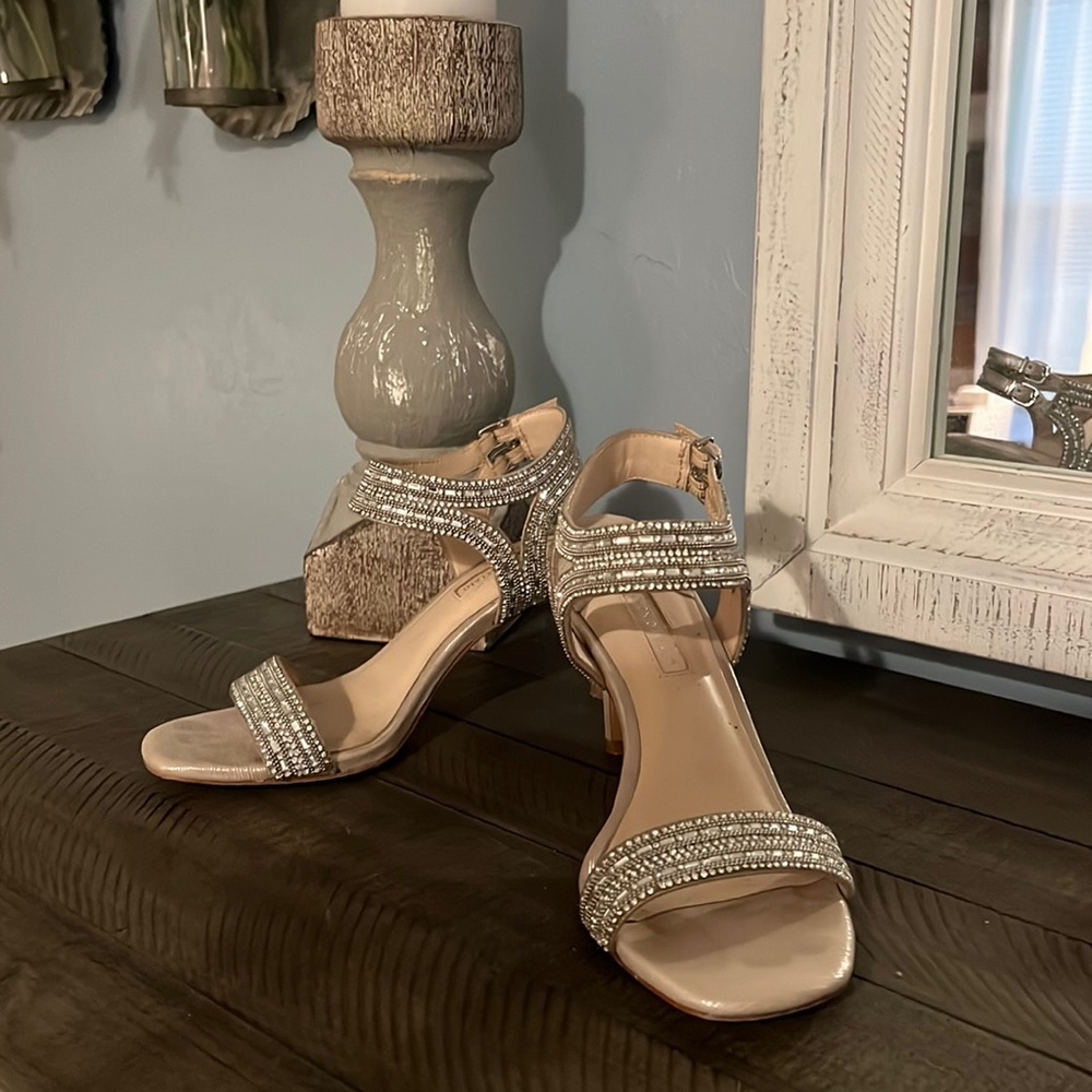 Antonio Melani silver rhinestone 2 1/2 heels.